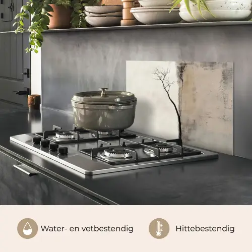 Wabi sabi - Plant - Beige keuken achterwand spatscherm klein -usp_NL