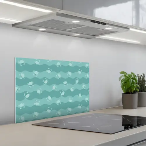 Zee - Dieren - Blauwe krab - Blauw keuken achterwand spatscherm klein 900 -3d_schuin