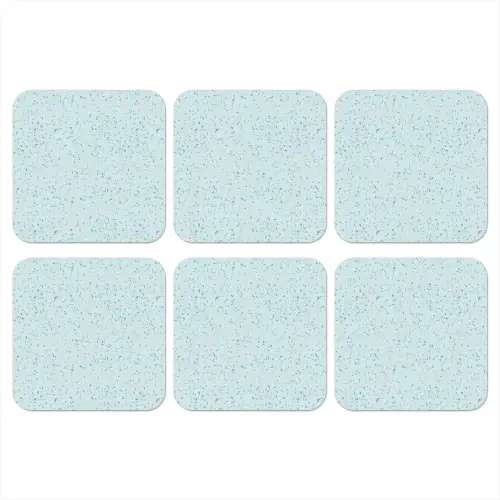 Terrazzo - Patroon - Kleurrijk - Baby Blauw onderzetter kurk middel 366 -3d
