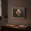 Bloem - Orchidee - Oranje Light Box met batterij (Wandlamp) middel -sfeer1