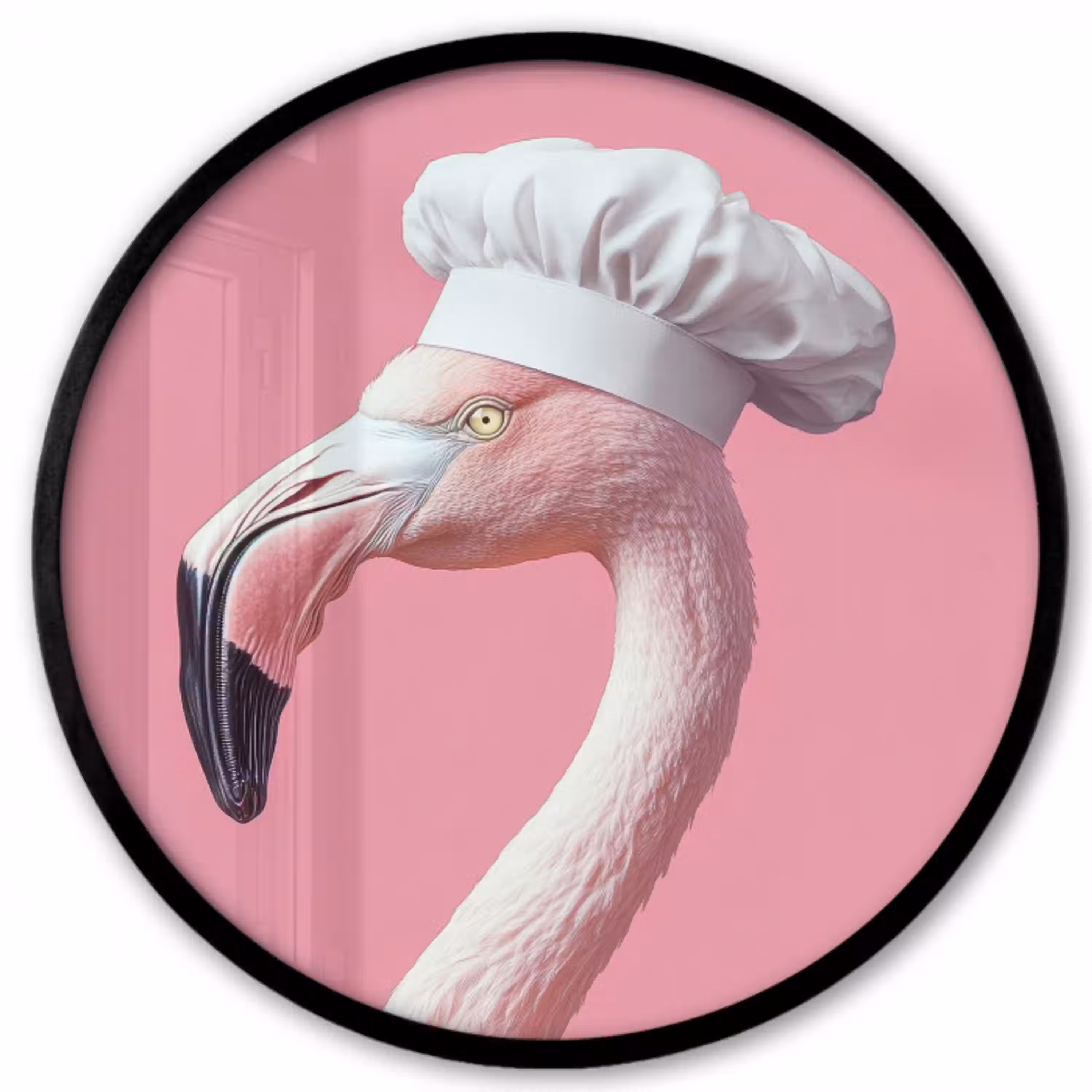 Flamingo - Roze - Koksmuts - Vogel Fotolijst rond zonder passe partout klein -3d