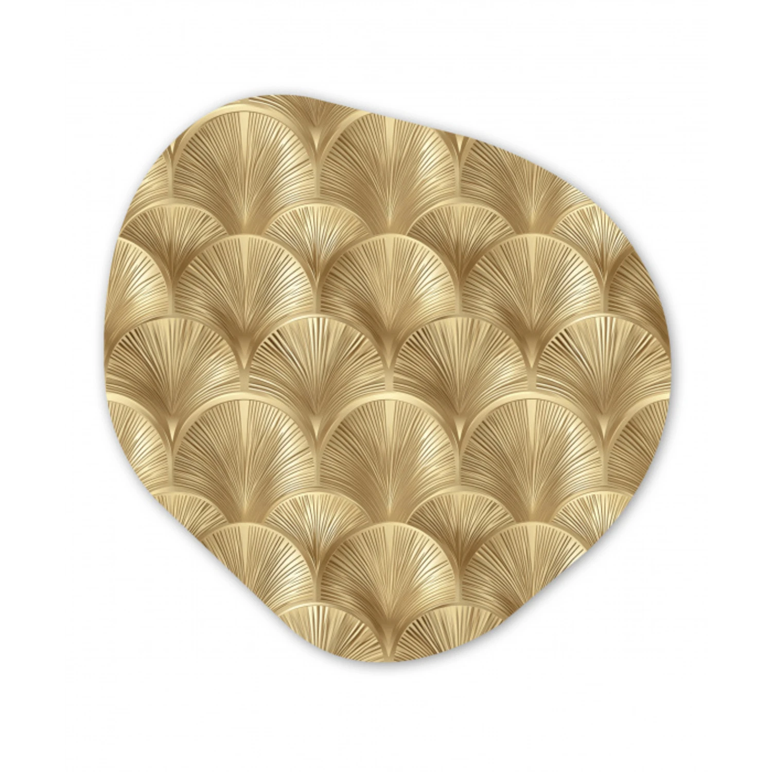 Patroon - Waaier -  Goud Wandcirkel Organisch Aluminium middel 851 -3d