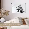 Plant - Bladeren - Minimalistisch - Zwart Wandkleed katoen klein -sfeer1