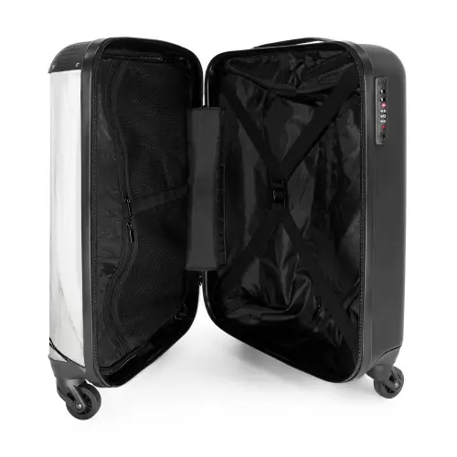 Witte Werveling Koffer - NBS - Handbagage middel -binnenkant