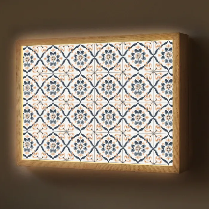 Bladvorm - Patroon - Kleurrijk Light Box met batterij (Wandlamp) middel 907 -z3d_website