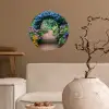 Doorkijk - Bloemen - Hortensia - Pad Wandcirkel behangsticker klein -sfeer1
