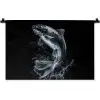 Vis - Koi - Zwart - Water Wandkleed katoen klein -zz3d