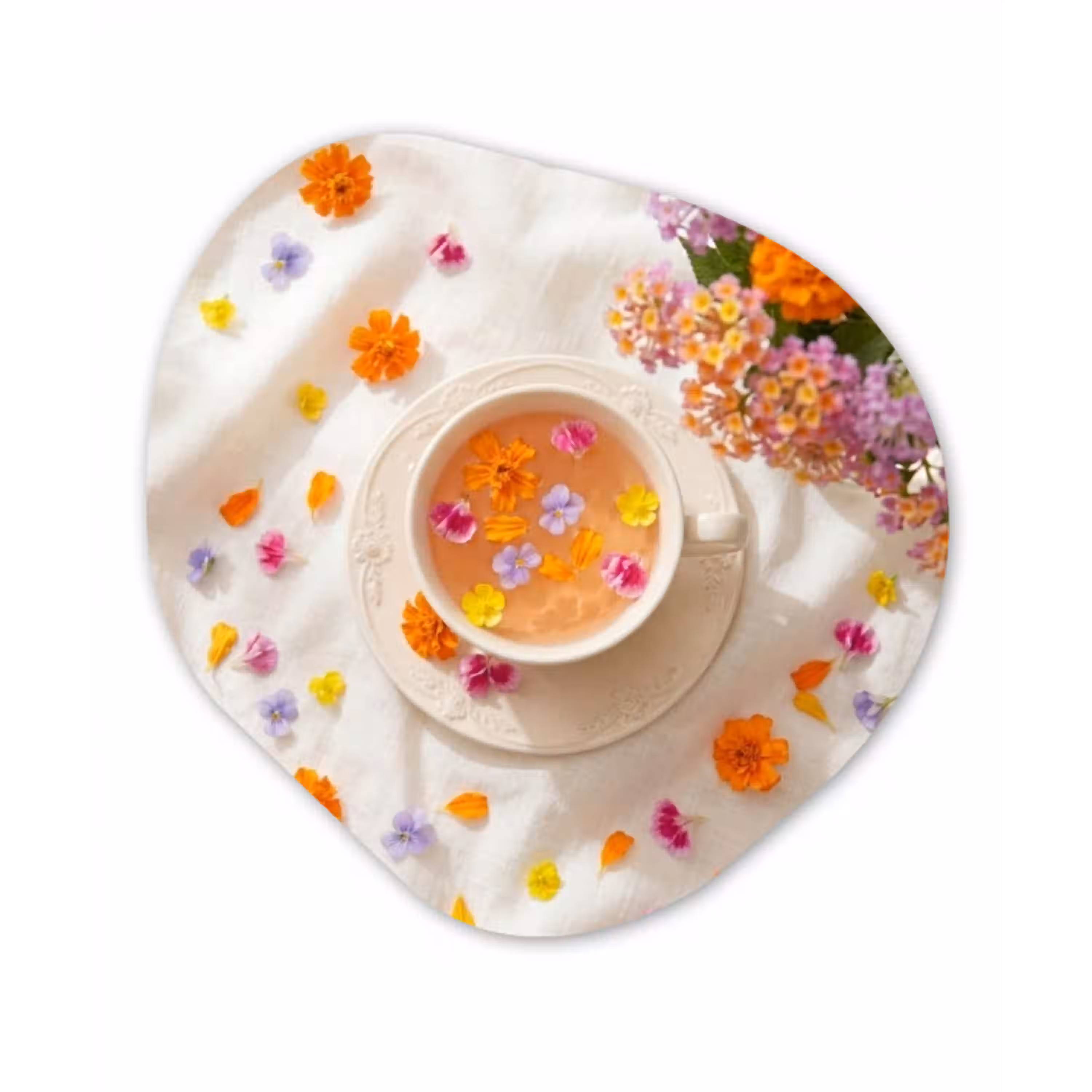 Bloemen - Kop - Natuur - Kleurrijk - Zomer Wandcirkel Organisch Forex 3mm klein -3d