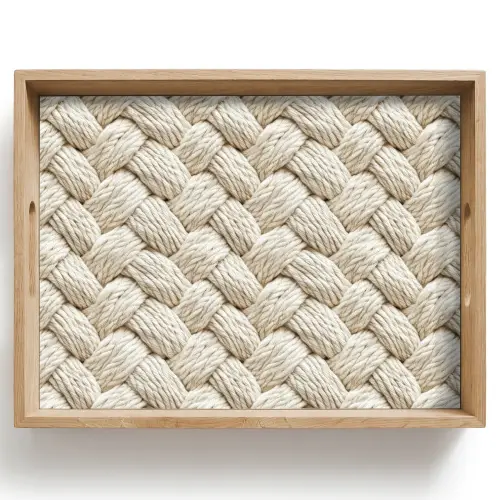 Touw - Gebreid - Beige Dienblad Rechthoek middel 911 -z3d_shopping