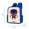 Zwarte robot met oranje accenten Kinderrugzak - Blauw middel -productfoto_formaten