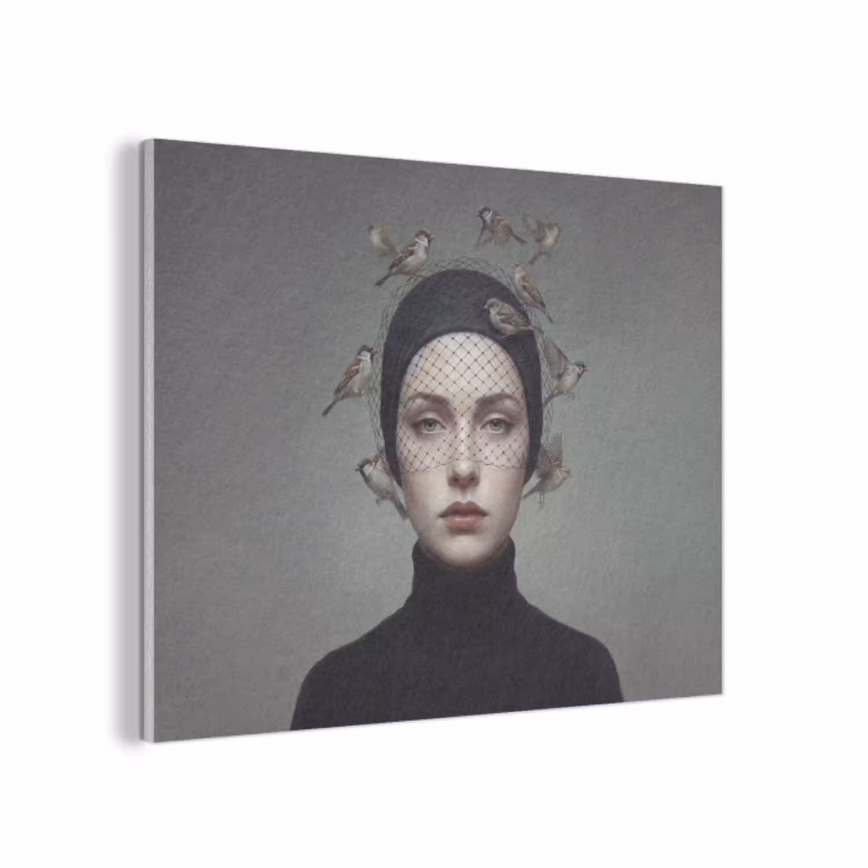 Portret - Vogels - Zwart PET vilt klein -3d