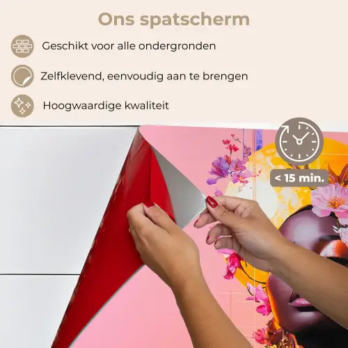 Kleurrijk - Bloemen - Vrouw - Zon keuken achterwand spatscherm klein -spatscherm_NL