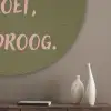 Roze - Groen - Wijn - Quote Akoestische PET Vilt - Rond klein -sfeer5_closeup