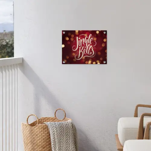 Jingle - Bells - Kerst - Rood tuinposter los doek klein -sfeer8