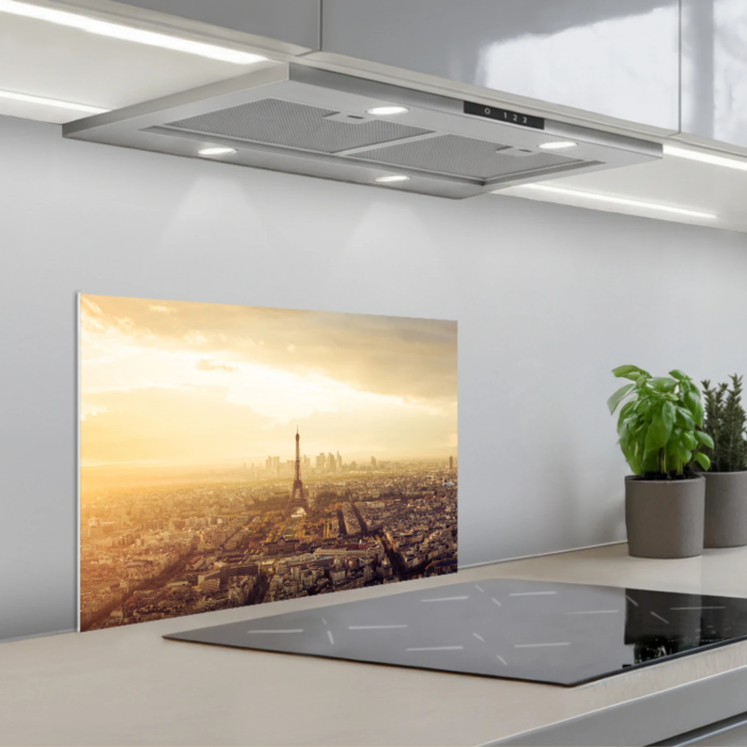 Parijs - Skyline - Zonsondergang - Steden keuken achterwand spatscherm klein -3d_schuin
