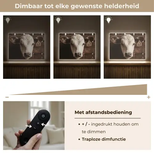 Kalf - Oormerk - Houten stal Light Box met batterij (Wandlamp) middel -USP_dimbaarNL