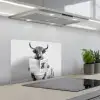 Schotse hooglander - Krant - Toilet - WC - Grijs - Wit - Koe - Horens keuken achterwand spatscherm klein -3d_schuin