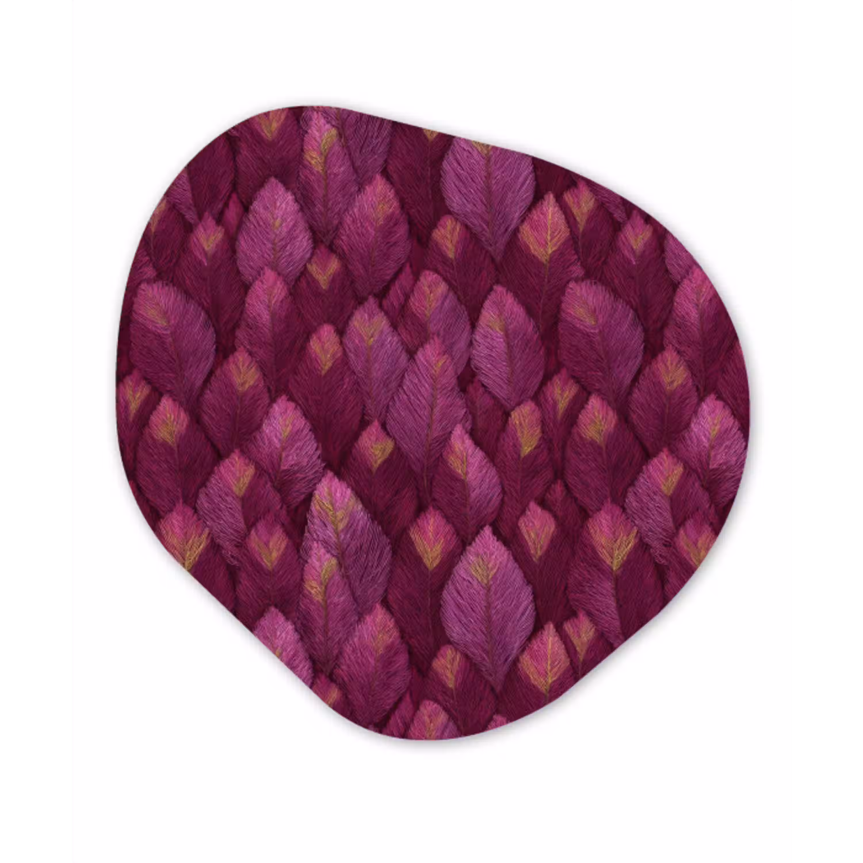 Bladeren - Patroon - Burgundy Wandcirkel Organisch Aluminium middel 851 -3d