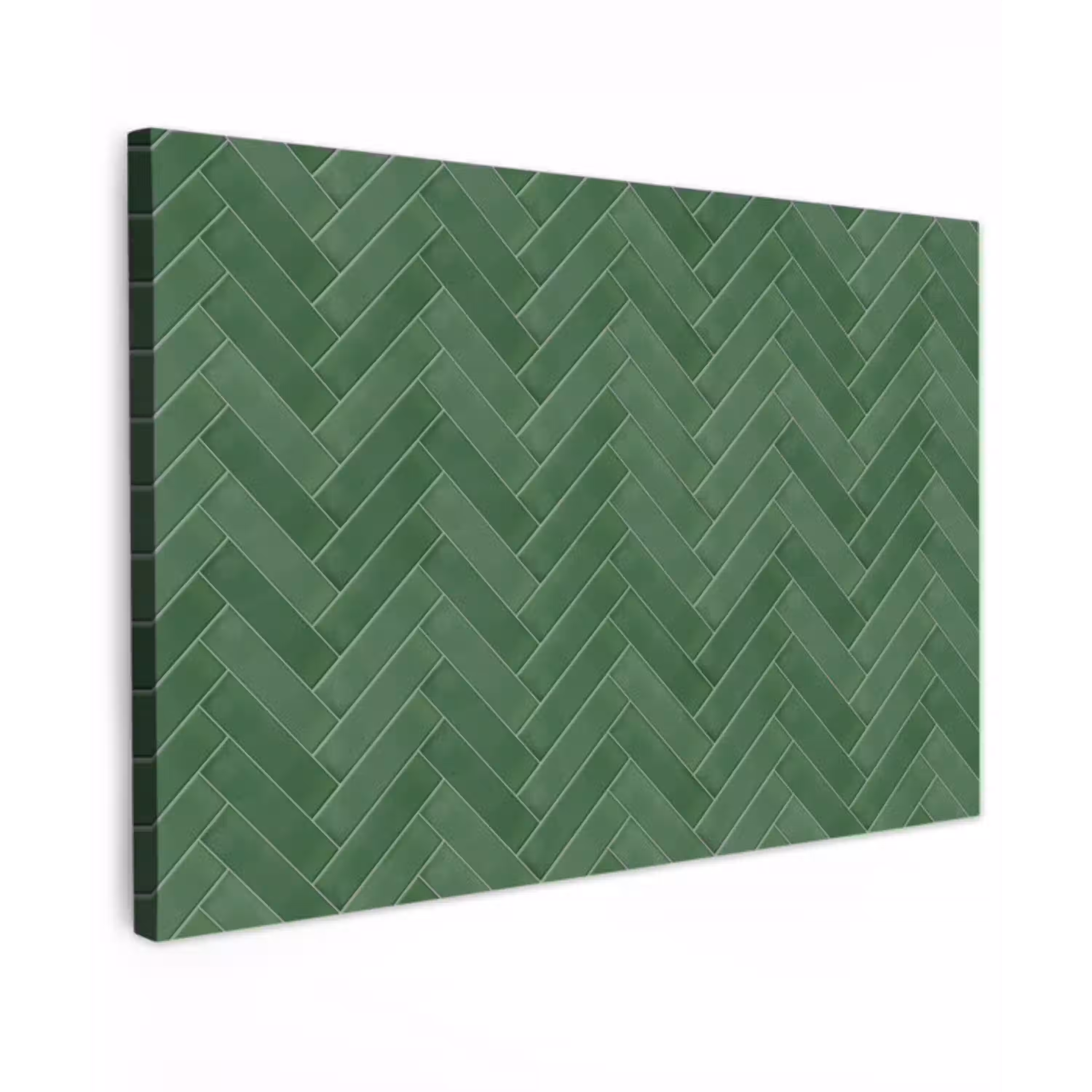 Visgraat - Wandtegel - Bosgroen Tuinposter op houten frame 2 cm dik klein 845 -3d