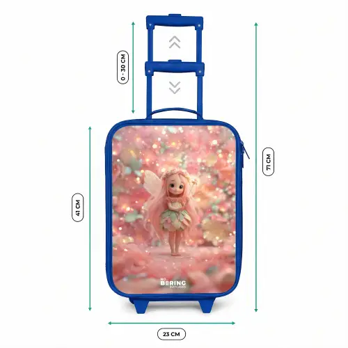 Bloemenfee in roze sprookjeswereld Kinderkoffer - Blauw klein -productfoto_formaten