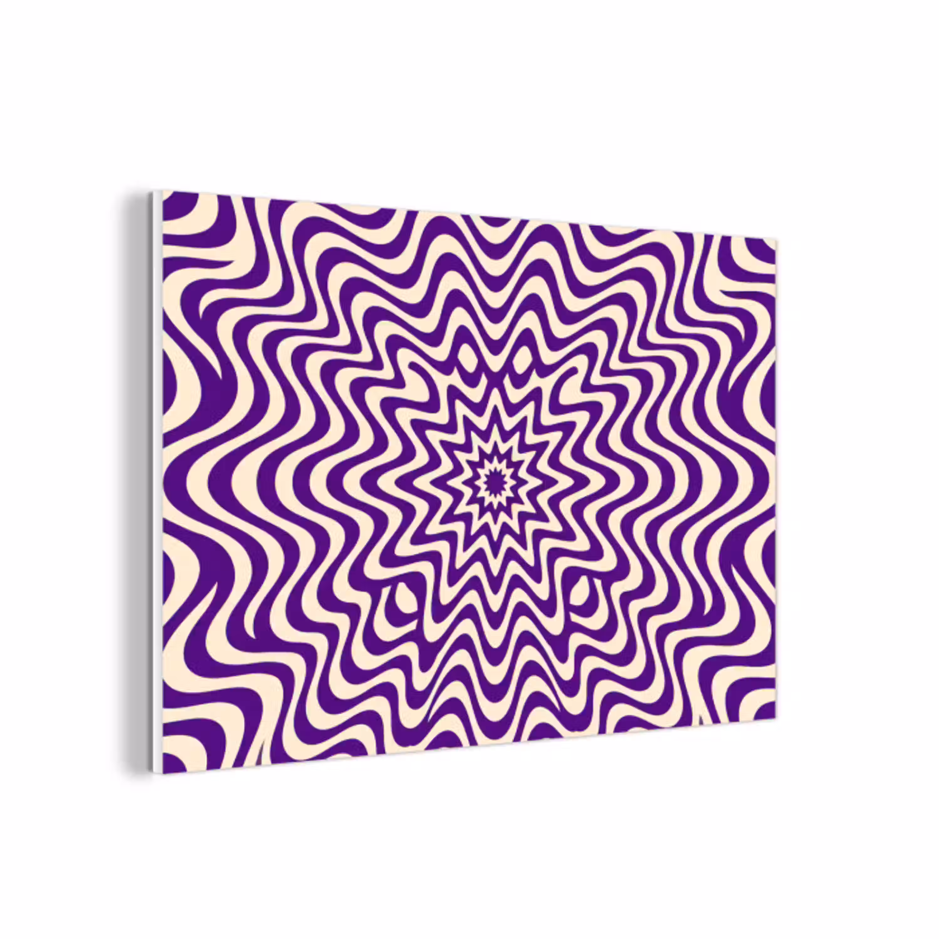 Abstract - Golven - Optisch - Modern - Paars forex 5mm xxl -3d