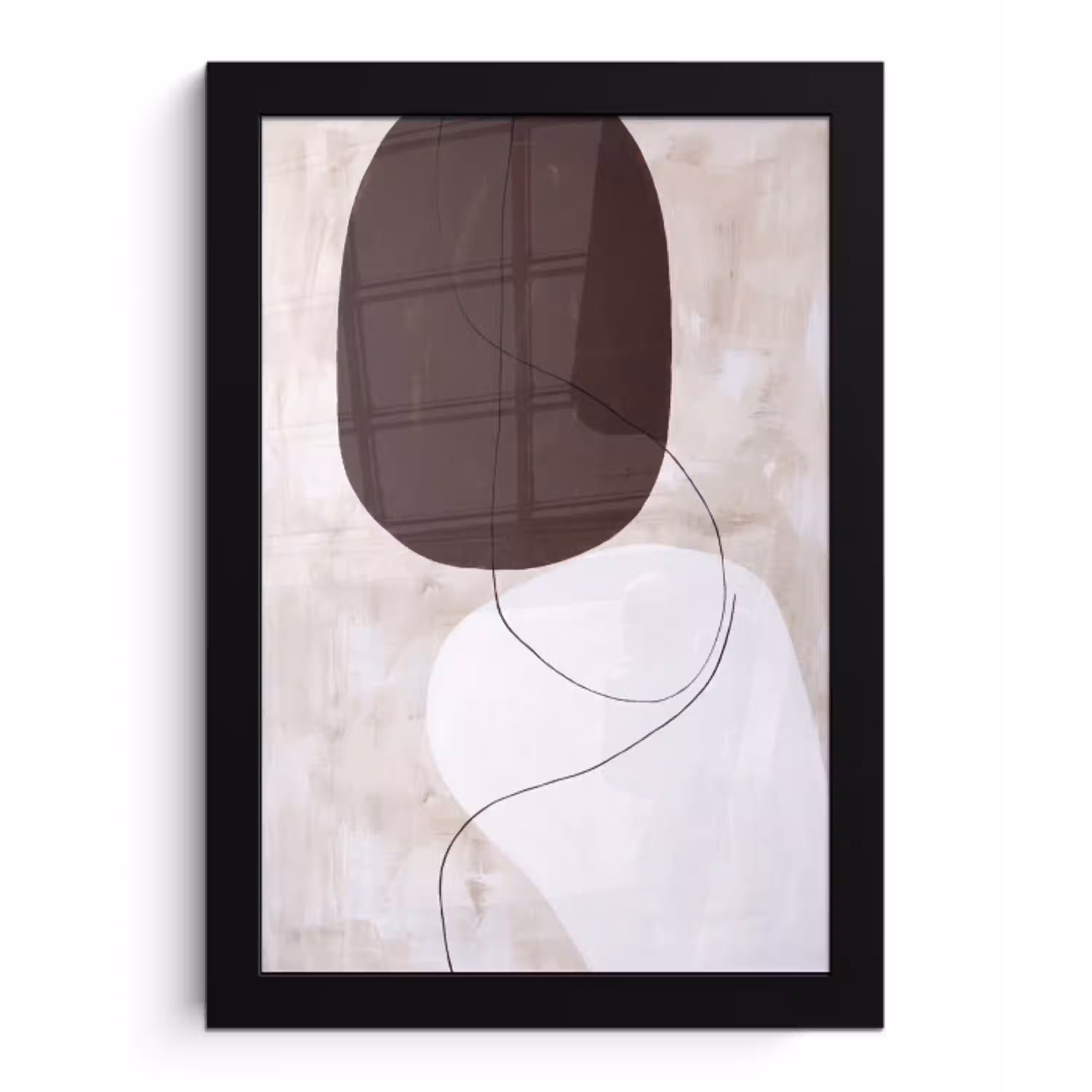 Abstract - Vormen - Modern fotolijst zwart zonder passe partout klein -3d