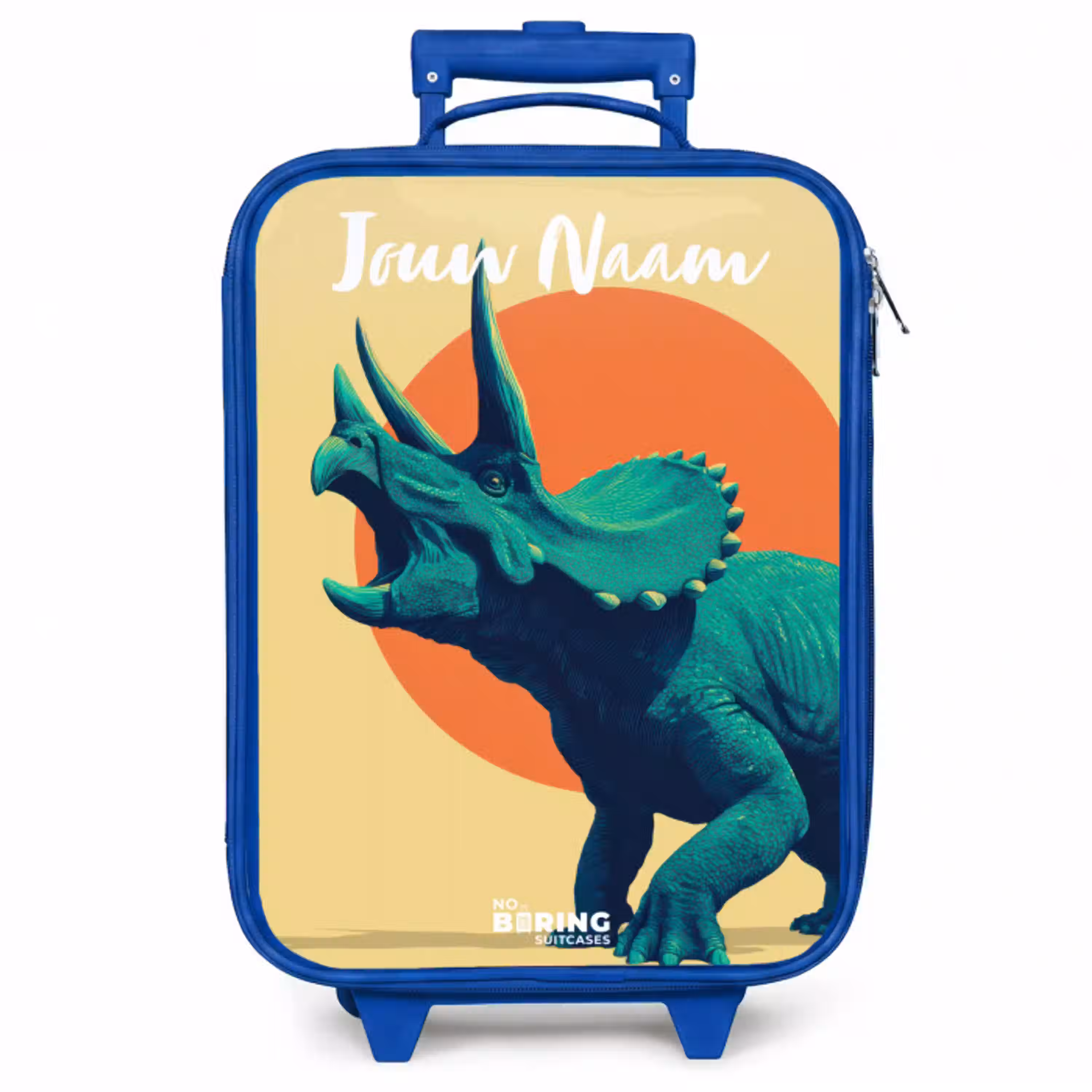 Dino - Triceratops  - Dier Kinderkoffer - Blauw klein -zzz_website3d