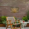 Goud - Boeddha beeld - Spiritueel - Meditatie Tuinposter op houten frame 2 cm dik klein -sfeer3