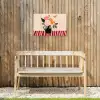 Vaas - Bloemen - Vlinder - Rood Tuinposter op houten frame 2 cm dik klein -sfeer4