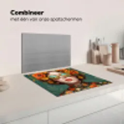 Portret - Vrouw - Kleurrijk - Expressief Inductie beschermer vinyl 3mm middel -wsfeer7_website