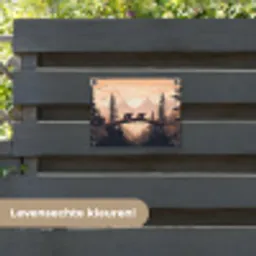 Beren - Bomen - Landschap - Zonsondergang tuinposter los doek klein -sfeer3