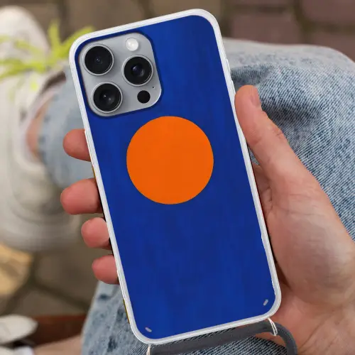 Vorm - Rond - Minimalistisch - Blauw Hoesje iPhone 16 Pro Max met koord klein -sfeer3