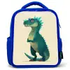 Dinosaurus - Turquoise - Stekels Kinderrugzak - Blauw middel -3d