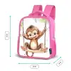 Aap - Dier - Kinderen - Jungle Kinderrugzak - Roze middel -productfoto_formaten