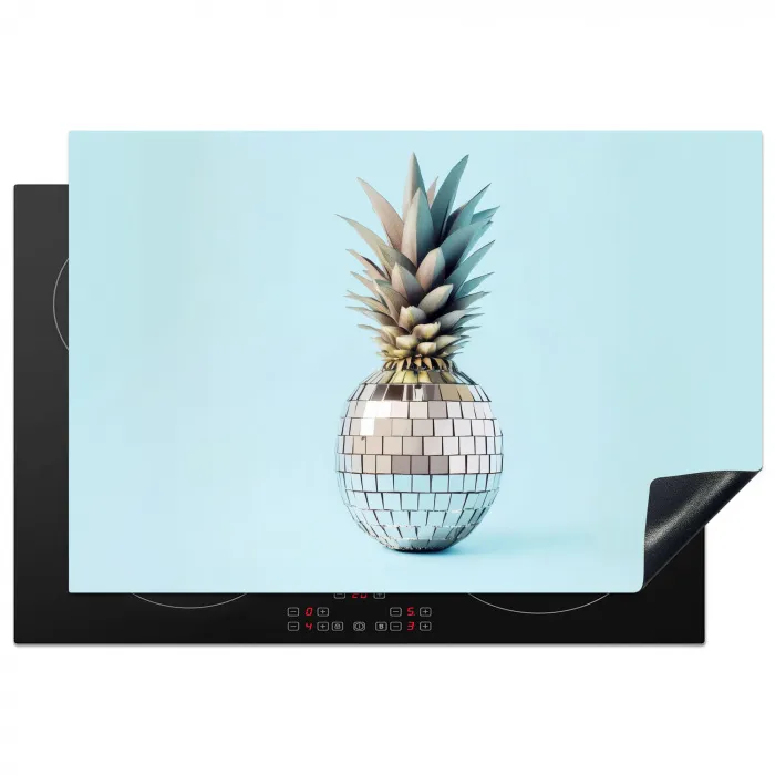 Blauw - Ananas - Disco - Discobal Inductie beschermer vinyl 3mm klein -3d