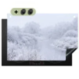 Rivier - Sneeuw - Bos - Winter - Schilderachtig Inductie beschemer met haakjes klein -3d