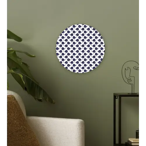 Oceaan - Vis - Blauw - Wit Wandcirkel plexiglas klein 852 -sfeer3