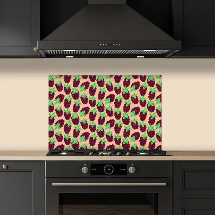 Frambozen - Rood - Roze - Patroon keuken achterwand spatscherm klein 900 -sfeer1