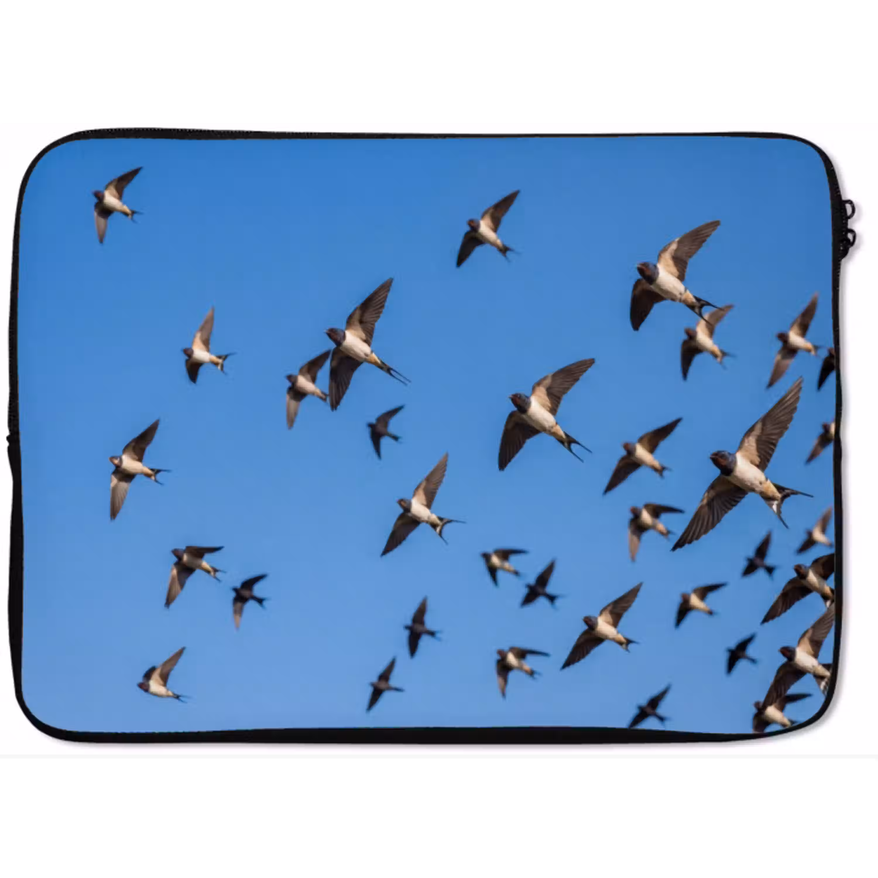 Zwaluwen - Vliegen - Blauw laptophoes neopreen klein -zkaufland3dotto