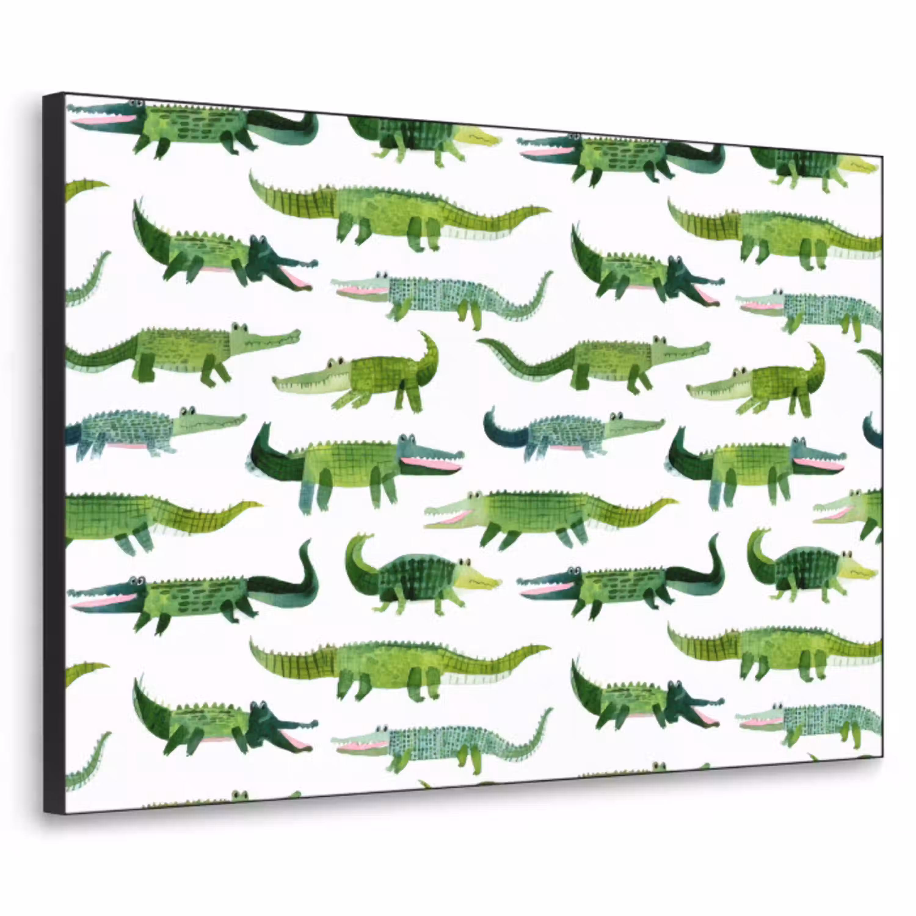 krokodillen - Speels - Groen Textielframe zwart klein 947 -3d