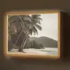 Eiland - Palmboom - Zee Light Box met batterij (Wandlamp) middel -z3d_website