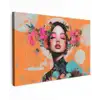Portret - Vrouw - Abstract - Bloemen canvas 2cm klein -z3d