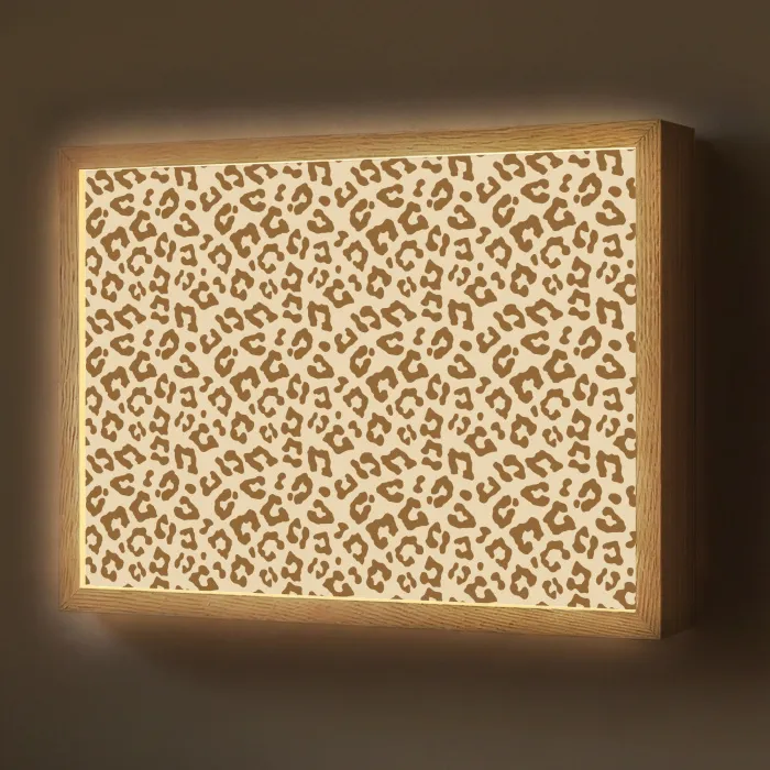 Luipaard - Bruin - Patroon Light Box met batterij (Wandlamp) middel 907 -z3d_website