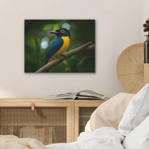 Vogel - Tak - Geel - Bladeren PET vilt klein -sfeer3