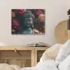Boeddha - Bloemen - Buddha - Beeld - Kunst PET vilt klein -sfeer3