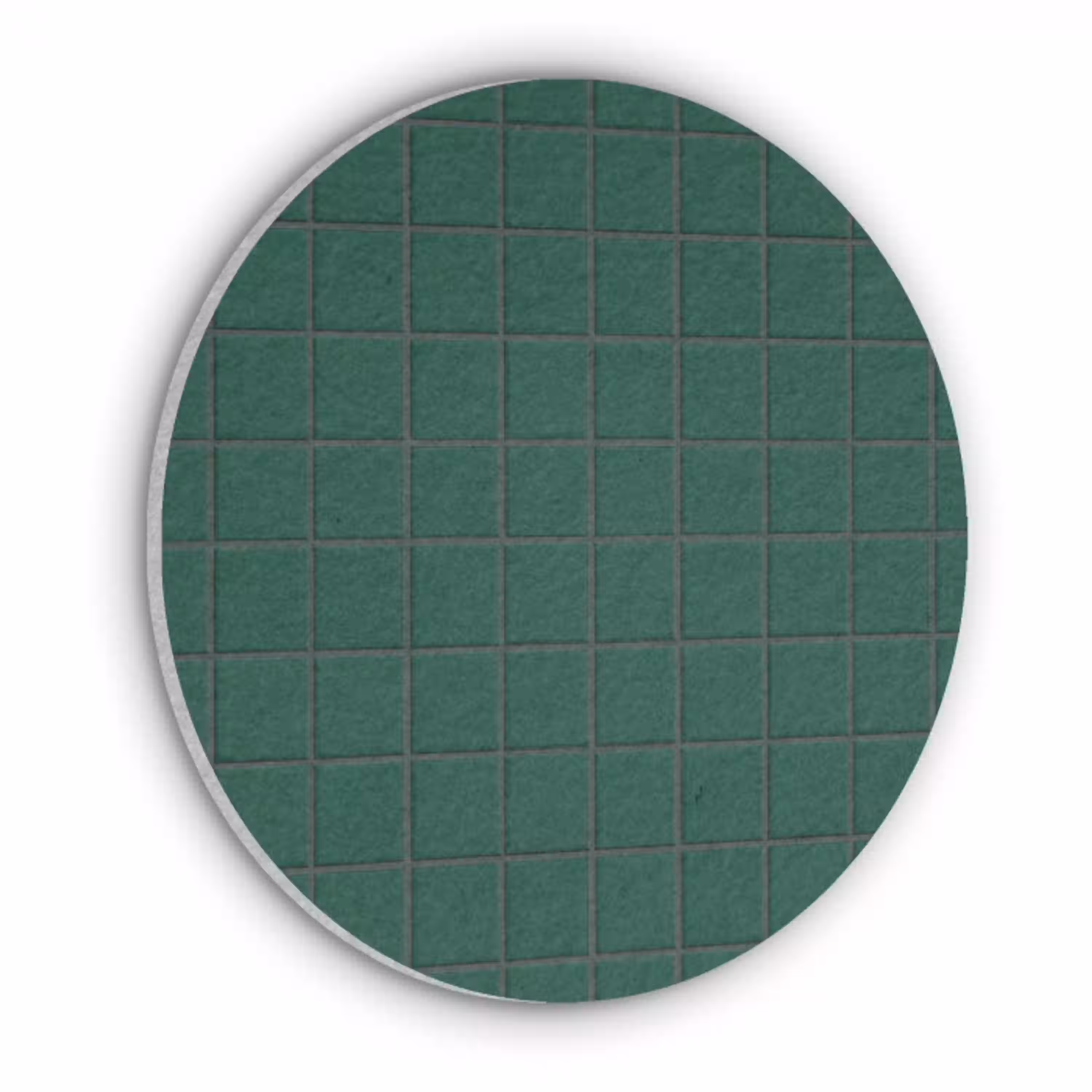 Patroon - Tegels - Dennen - Groen Akoestische PET Vilt - Rond klein 838 -3d