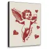 Cupido - Hartjes - Rood - Klassiek Textielframe - compleet frame klein -3d
