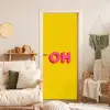 Geel - Roze - Oh - 3D deurposter klein -sfeer2