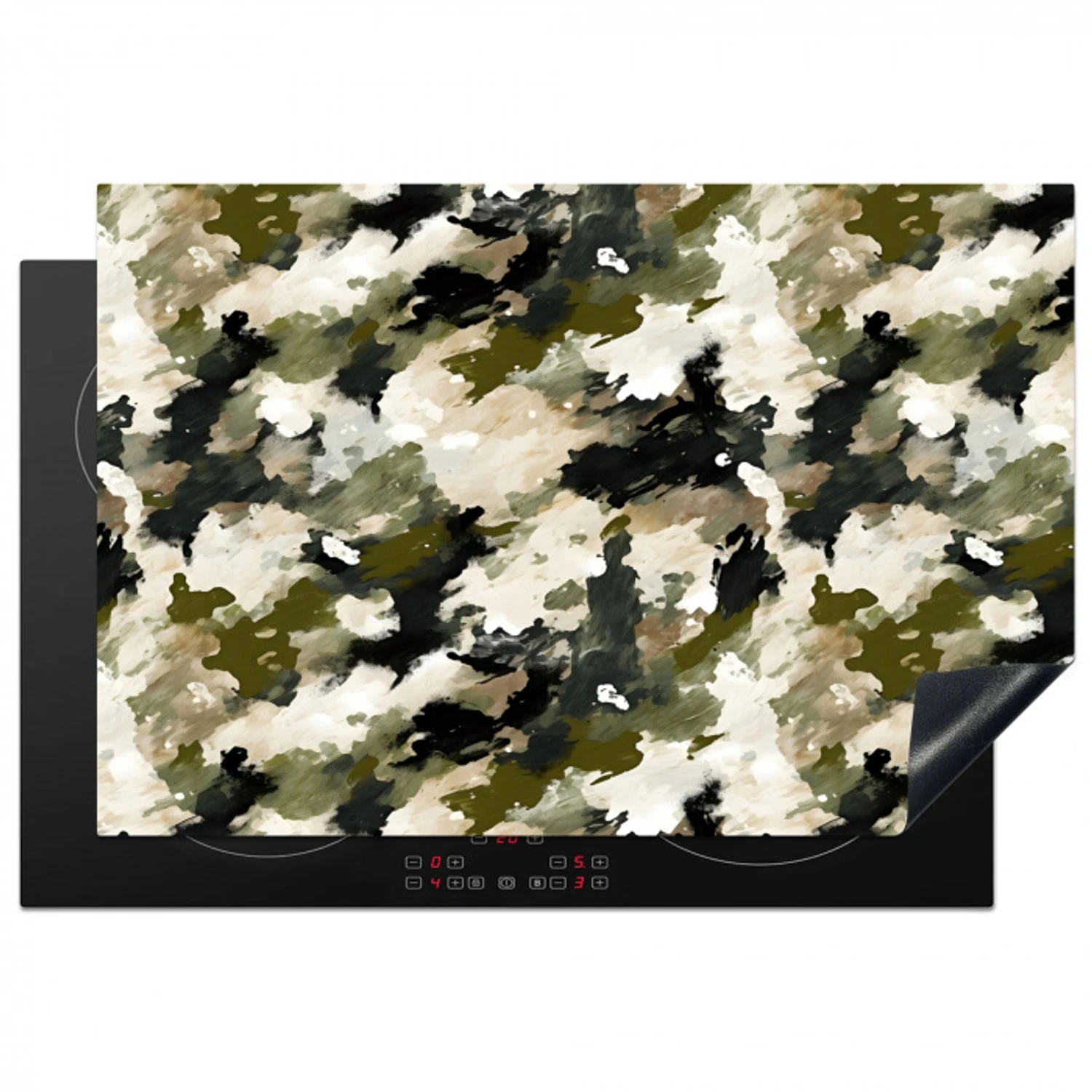 Donker - Groen - Camouflage - Schilderachtig Inductie beschermer vinyl 3mm klein 276 -3d