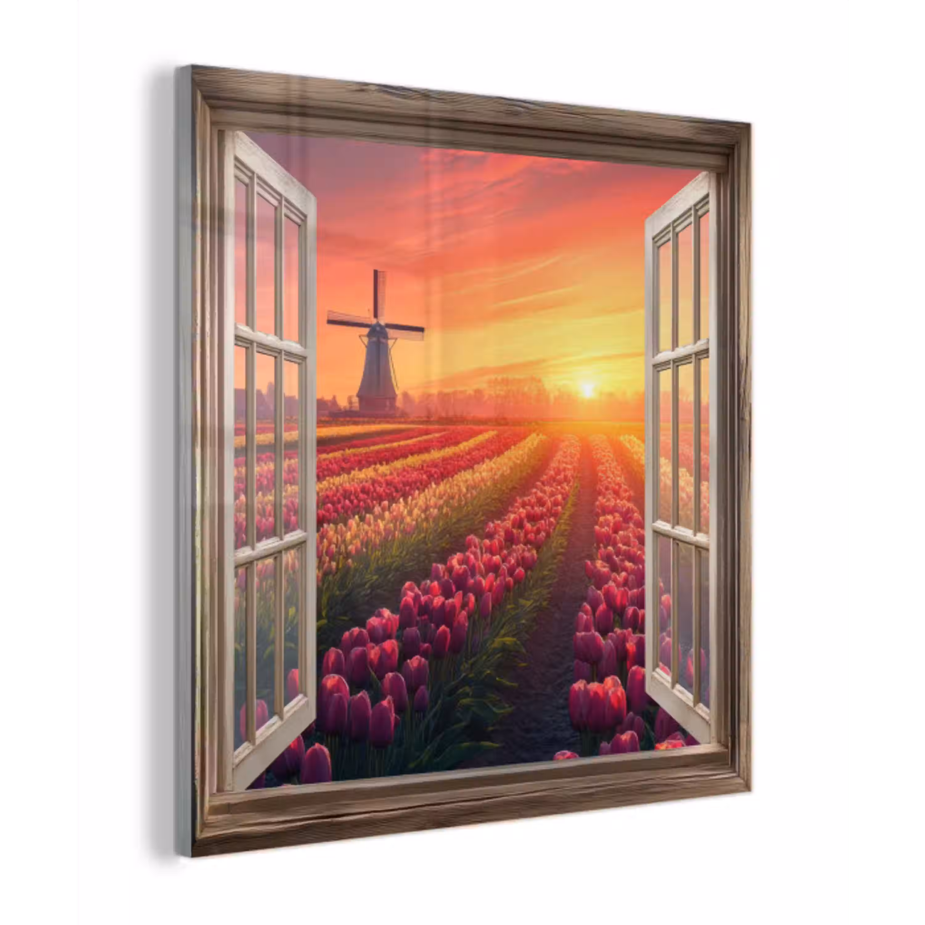 Doorkijk - Tulpen - Zonsondergang - Bloemen - Kleurrijk plexiglas 5mm klein -z3d